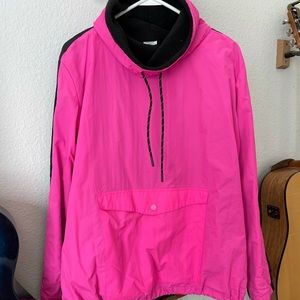 PINK. Windbreaker. Large. Drawstring on neck and waist